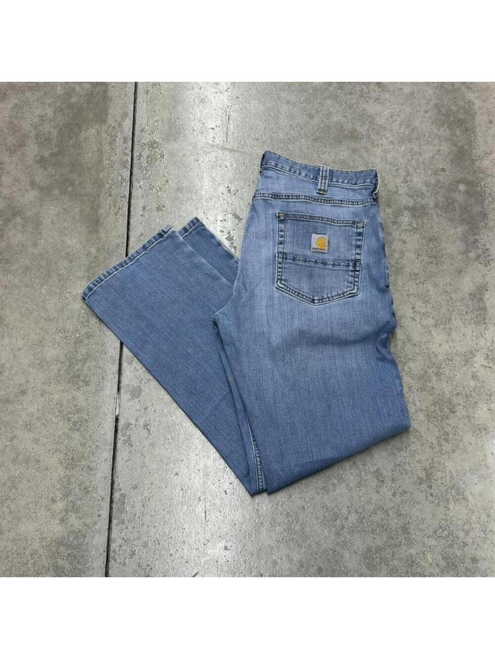 vintage carhartt faded blue relaxed fit jeans size 34 x 30